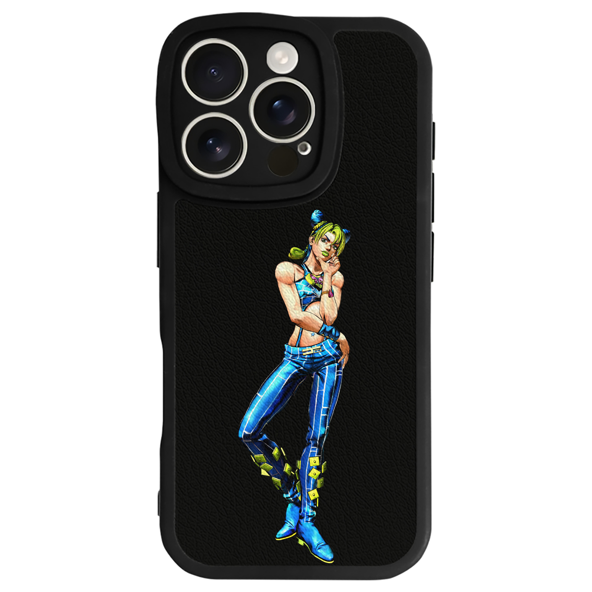 （画像用） "ジョジョの奇妙な冒険 くうじょう ジョリーン JoJo's Bizarre Adventure Jolyne Cujoh " 【iPhone 16シリーズ対応】シリコンスマホケース（レザー調） 材質：シリコン